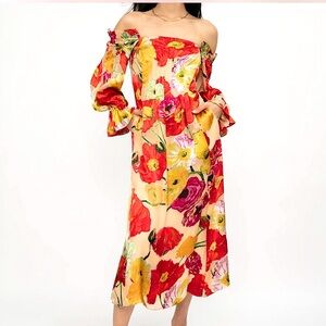Cult Gaia hand painted floral Ida dress